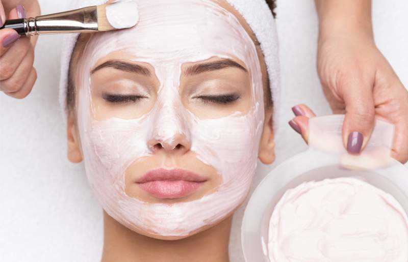 Face pack applied on Women's face
