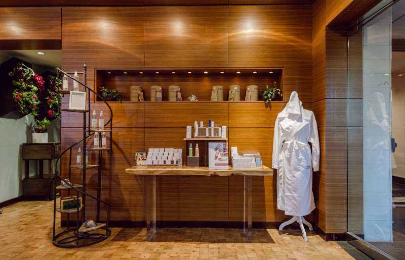 a product display area in a spa